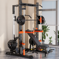 Station de musculation multifonction Smith Machine pour la maison, rack de musculation, station de traction, pulldown dorsal, équipement de fitness pour entraînement complet du corps