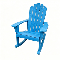 Chaise à bascule Adirondack en plastique imitation bois pour jardin et terrasse