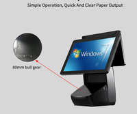 Terminal de point de vente (PDV) avec écran tactile capacitif de 15,6 pouces, option d'imprimante thermique 58/80 mm, processeur Intel, système d'exploitation Android/Windows