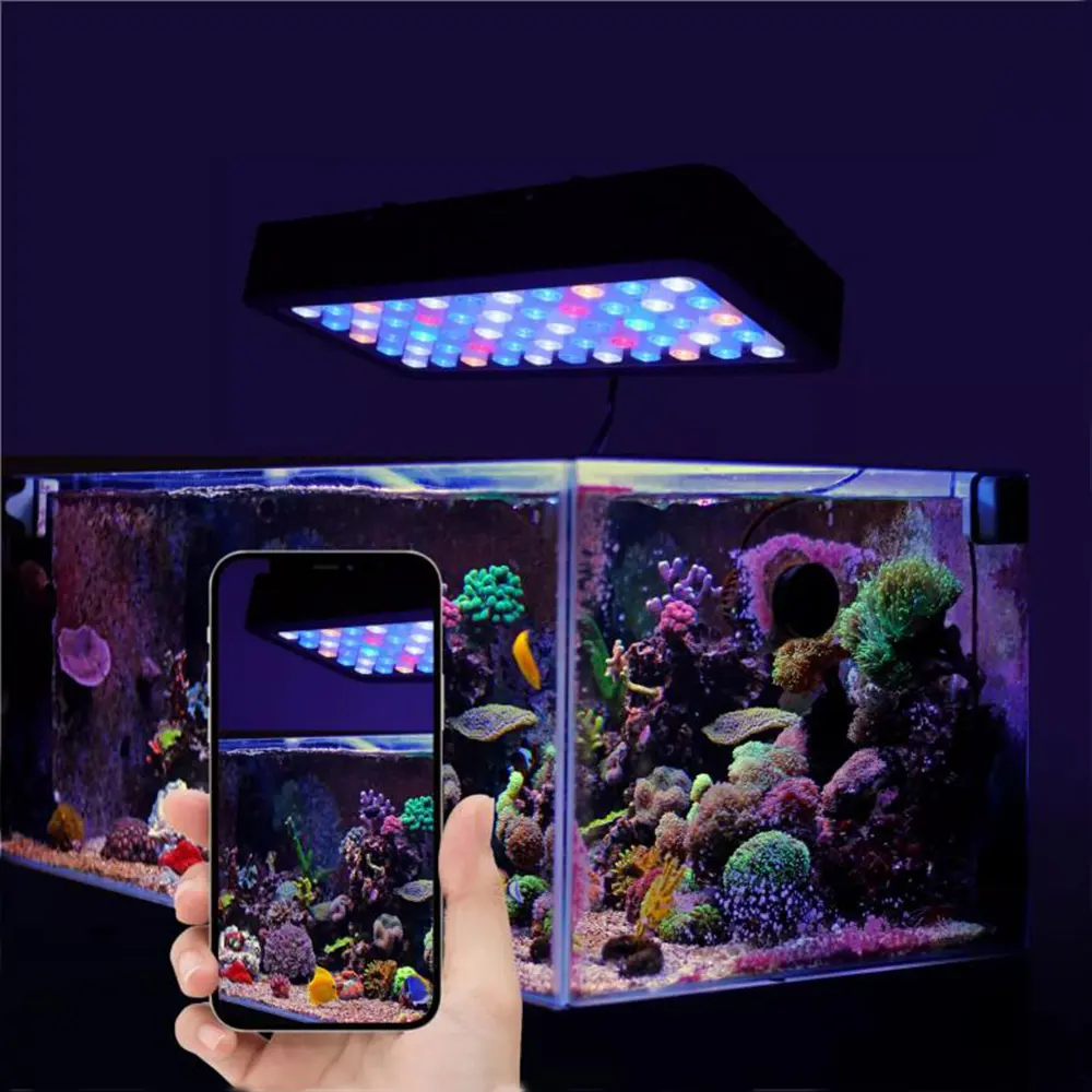 Éclairage d'aquarium d'eau de mer à spectre complet 165W, lumières d'aquarium de récif de corail pour Aquarium marin