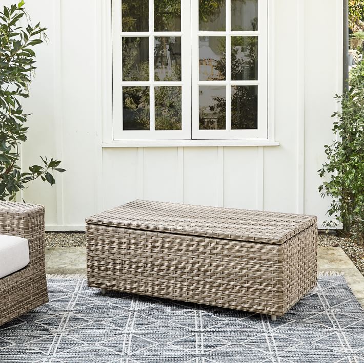 Wicker garden sets outdoor cushion storage box furniture storage trunk