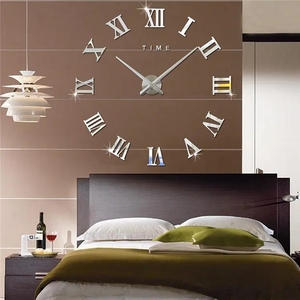 Reloj de pared grande Diy moderno, calcomanía de reloj grande, pegatinas 3D, números <span class=keywords><strong>romanos</strong></span>, reloj de pared silencioso, decoración extraíble para el hogar y la Oficina - Product Image 4