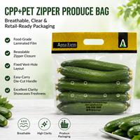 Sacs d'emballage en plastique pour fruits et légumes de qualité alimentaire, durables, en gros, avec fermeture éclair, sacs refermables en CPP PET laminé