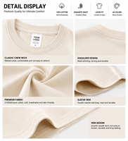 T-shirt surdimensionné en coton premium 210 GSM, impression DTG avec logo personnalisé, streetwear, manches courtes, plusieurs couleurs
