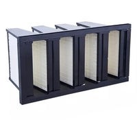 Filter Udara HEPA Fiberglass Bentuk-V 2V 3V 4V Baru dengan Efisiensi 99,95% untuk Ruang Bersih