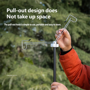 Soporte <span class=keywords><strong>de</strong></span> Lámpara Plegable Ajustable <span class=keywords><strong>de</strong></span> Aleación <span class=keywords><strong>de</strong></span> Aluminio y Hierro, Soporte <span class=keywords><strong>de</strong></span> Lámpara Portátil Negro con Gancho, Soporte <span class=keywords><strong>de</strong></span> Luz Plegable para Camping - Product Image 3