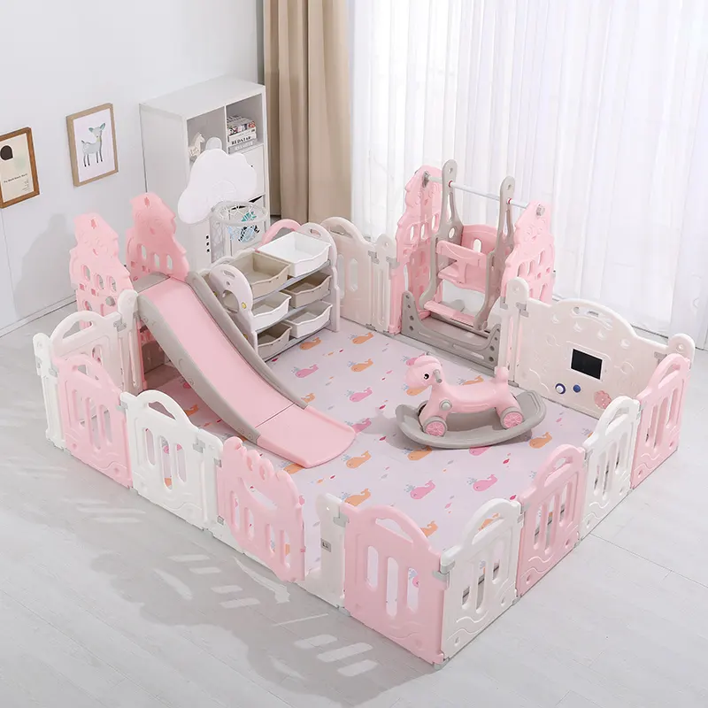 Playpen cama dobrável para crianças, berço de plástico, dobrável, cama, jogo de bebê, tendência, playpen 14, centro de atividades, tamanho grande