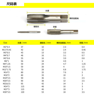 Metric Chip Free Machine <b>Taps</b> M3 Steel Bright Uncoated 2 Piece Set For <b>Threading</b> - Product Image 5