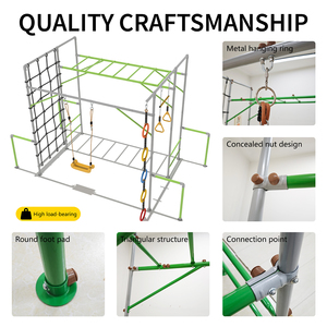 Structure d'escalade multifonctionnelle pour enfants, type dôme, pour extérieur et pelouse, avec échelle, balançoire et barres de grimpe, durable, style Montessori - Product Image 5