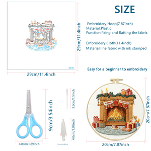 Kit de Broderie Point de Croix XIXI Plant Shop avec Cerceaux en Plastique, Tissu en Coton, Fils Colorés et Aiguilles – Fait Main - Product Image 2