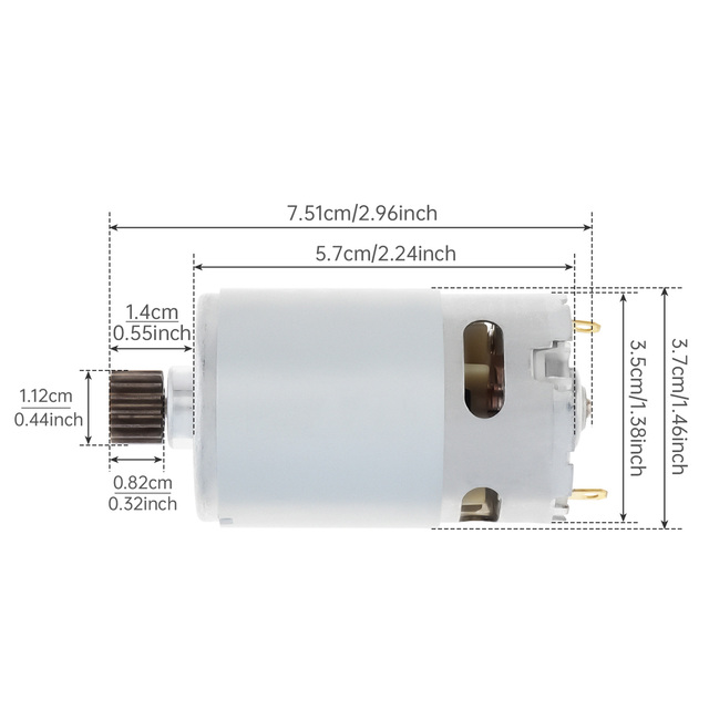Faradyi RS550 Brush Permanent Magnet DC Micro Motor 16 Teeth 10.8V-25V 25000RPM Explosion-proof Electric