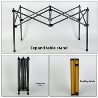 Table pliante en fer pour l'extérieur, pique-nique, camping, table à omelettes portable, table à manger domestique, voyage, vente en gros