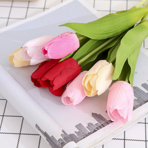 Textured <strong>Tulip</strong> High-End Artificial Flowers Floral Arrangement Living Room Bouquet <strong>Table</strong> Decoration Display - Product Image 3