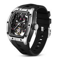 Marque de luxe MEGIR 198G-2 DESIGN Nouveau Top Hommes Montres Automatiques Alien Dos Creux Mouvement Transparent Montre-Bracelet Verre Saphir