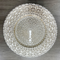 Nouvelles Assiettes de Présentation et Plats en Verre Argenté Gravé Style Européen Écologiques et Créatifs de 13 Pouces pour Mariages 2025