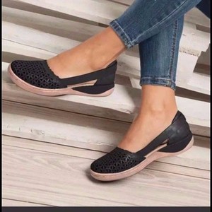 Summer Women's Casual Flat Sandals Large Size Versatile Single Shoes with <strong>Low</strong> Heel <strong>Wedge</strong> Hollow Solid Color - Product Image 6