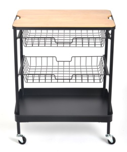 ट्राली रसोई फर्नीचर सामान्य उपयोग होम भंडारण पैकिंग 3 स्तरीय धातु जाल भंडारण टोकरी रसोई ट्राली - Product Image 2