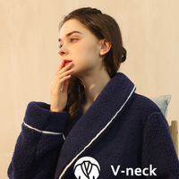 Peignoir en flanelle polaire Sherpa doux en microfibre Vêtements de nuit Pyjamas Unisexe Sweat Vapeur Tissu Housecoat Peignoir de bain pour femmes hommes
