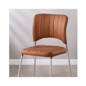 舒适办公椅经济型电脑训练椅棕色真皮会议室椅