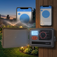 Aqualin 11 Station Smart WiFi Sprinkler Timer Pengontrol Sistem Irigasi 6 Program dengan Mode Penyiraman Manual