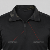 Camisa Táctica para Hombre, Manga Corta, Media Cremallera, Cuello Alto, Secado Rápido, Transpirable, Camuflaje, Entrenamiento al Aire Libre, Venta al Por Mayor