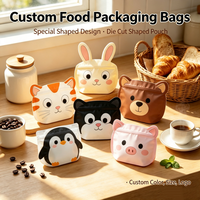Pochette personnalisée avec logo, forme spéciale, sac refermable à fermeture éclair pour emballage alimentaire, impression en héliogravure, emballage alimentaire de qualité alimentaire