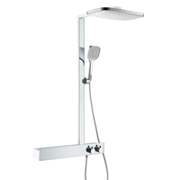 Robinet thermostatique en céramique cuivre à poignée unique design moderne 620 mm Ensemble complet de douche avec jet doux pour utilisation en appartement