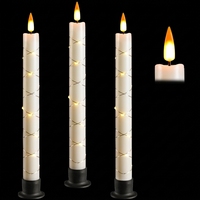 Bougies Pilier en Plastique Sans Flamme avec Télécommande et Minuteur, Guirlandes Lumineuses LED à Piles - Noël, Halloween, Nouvel An