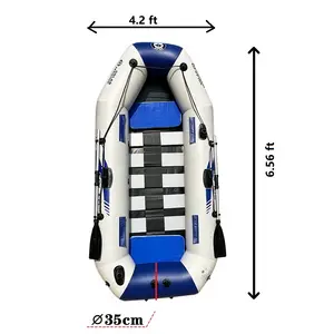 太阳能船用3人聚氯乙烯充气渔船划艇皮划艇游艇折叠便携式小艇带气泵