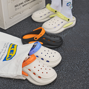 Chaussons pour hommes, respirants, en EVA, sabots doux et confortables, logo, légers, chaussures plates de jardin, tendances de la mode hiver-été - Product Image 1