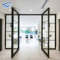 Puertas Exteriores Modernas de Aluminio con Doble Acristalamiento, Protección UV e Insonorización, Puertas Francesas de Patio de Aluminio Resistentes a Huracanes