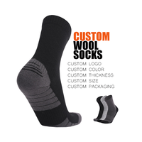 Mérinos épais randonnée personnalisé hommes Ski Sneaker sport cyclisme laine mérinos chaussettes de travail