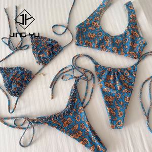 Trajes de Baño de Poliéster Sostenible Personalizados con Estampado Hawaiano Nuevo de 2025, Textura Elástica para Playa - Product Image 1