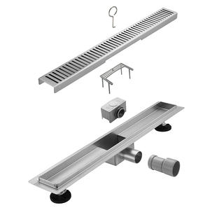 Fornitore professionale in acciaio inox scarico a pavimento stretto formica odore Base <span class=keywords><strong>doccia</strong></span> laterale 150cm uscita laterale scarico lineare - Product Image 5
