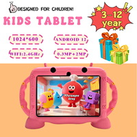 Tablet Anak 7-Inci MTK Quad Core Android 12 Wi-Fi Resolusi 1024x600 Kontrol Orang Tua Edukatif Grosir Pabrik Baru