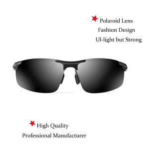 Erkek Anti-Scratch TAC UV400 polarize güneş gözlüğü geri dönüşümlü bisiklet sarı/gri/çok kırılmaz çerçevesiz matris alaşım - Product Image 2