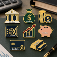Broches en émail personnalisées pour banques et institutions financières, badges symboles de richesse, badges monétaires, logo d'entreprise financière, broche de revers en métal personnalisée