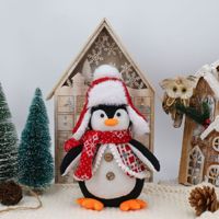 Peluche pingouin de Noël tricotée avec écharpe, poupée Super Factory en stock, transfrontalier, même origine