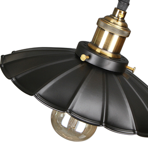 Suspension abat-jour cloche réglable en acier inoxydable noir, ampoule E26, blanc chaud 3500K, télécommande pour salon - Product Image 2