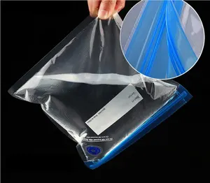 खाद्य सेवर वायु वाल्व वैक्यूम सीलर बैग भोजन के लिए पुनः प्रयोज्य वैक्यूम जिपर बैग