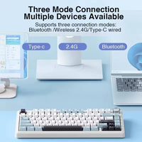 Teclado Mecánico Inalámbrico Aula F75 75% Tri-Modo, Intercambiable en Caliente, con Gasket, RGB, Baja Latencia, para Esports y Jugadores de FPS