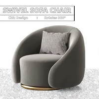 Chaise de canapé pivotante simple scandinave Mobilier de salon décontracté de luxe moderne Velours/laine d'agneau personnalisable