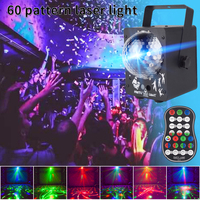 Lumières de fête activées par le son, projecteur à 60 motifs pour piste de danse, mariage, effet laser, éclairage de scène, lumière stroboscopique de discothèque