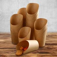 Gobelet en papier kraft biseauté personnalisable pour frites, patates douces, glaces et gaufres aux œufs