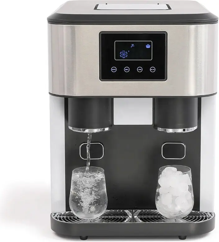 Máquina dispensadora de hielo picado de mesa, capacidad de 18kg, capacidad de 1kg, portátil, con pantalla táctil LCD, dispensador de agua