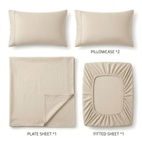Parure de draps de luxe en coton égyptien 80S, 600 fils, drap-housse à poches profondes, drap plat, 4 pièces, literie d'hôtel, vente en gros, OEM