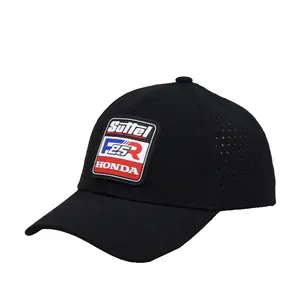 Casquette de Baseball de Camp imperméable perforée de Patch en PVC classique avec style de chapeau de Patch en caoutchouc 3D pour l'extérieur et l'escalade