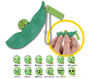 Venta caliente niños regalo Edamame Bean llavero clásico Fidget juguete soja Squeeze llavero - Product Image 3