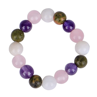Naturstein Amethyst Blau Achat Tigerauge Angst Relief Perlen ringe Türkis Stein perle Elastische Fingerringe für Geschenke
