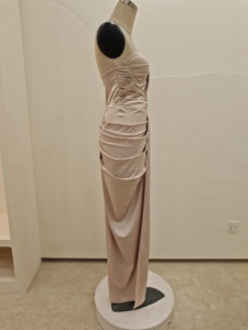 Elegante vestido de baile de mujer vestido de graduación Sexy cuello en V profundo sin mangas espalda descubierta alto Split Color sólido hasta el suelo - Product Image 3